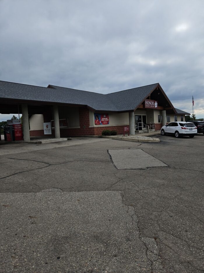 New asphalt shingle roof installed by CS Roofing at Honor Credit Union in Coldwater, Michigan.